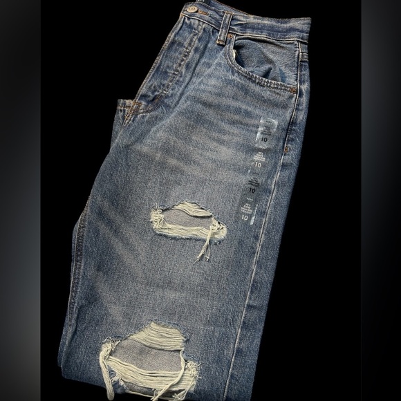 Aeropostale 90’a Super high Rise straight Distressed jeans, NWOT, size 10 - Picture 4 of 6